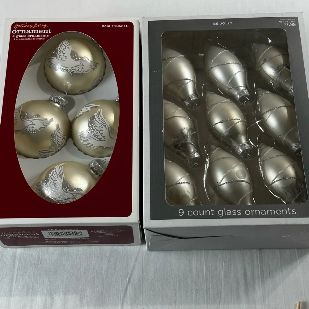 Target Silver and Gold Glass Ornaments Set Of Two